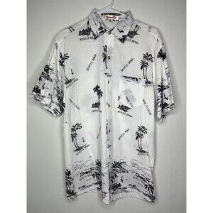 Shoreline Shirt Button Up Hawaiian White Myrtle Beach Mens Size L Large